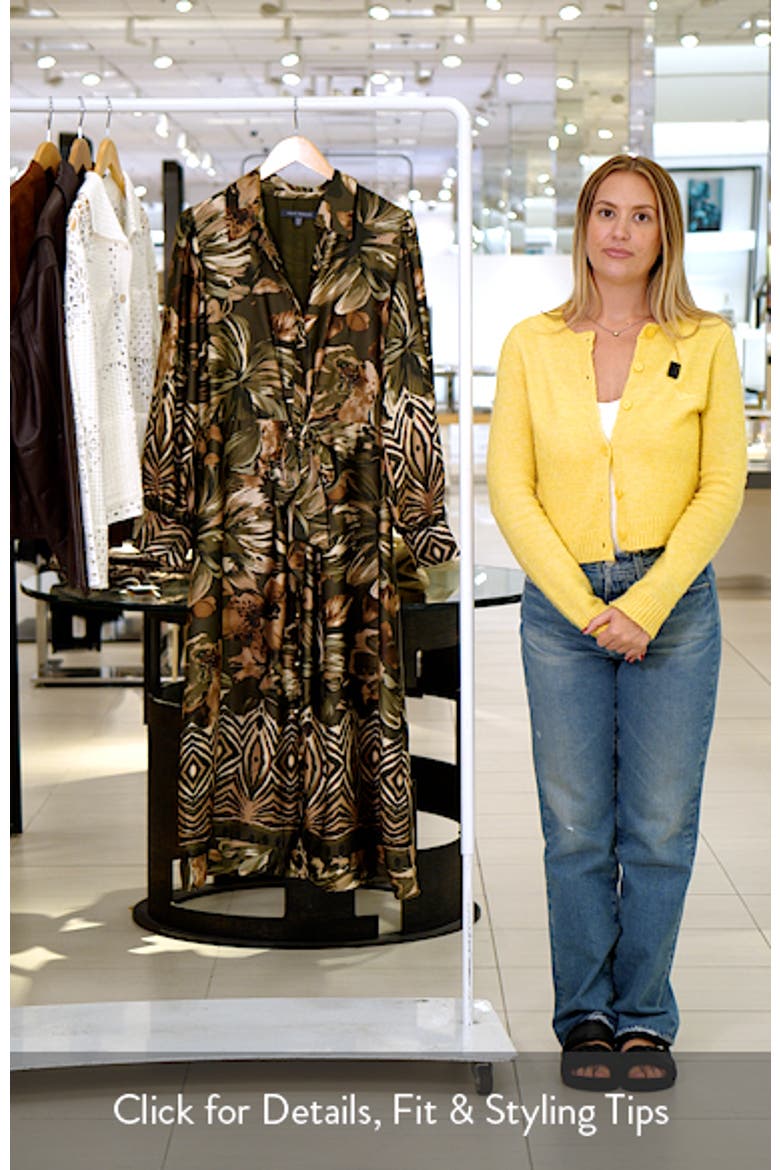 Print Long Sleeve Shirtdress video