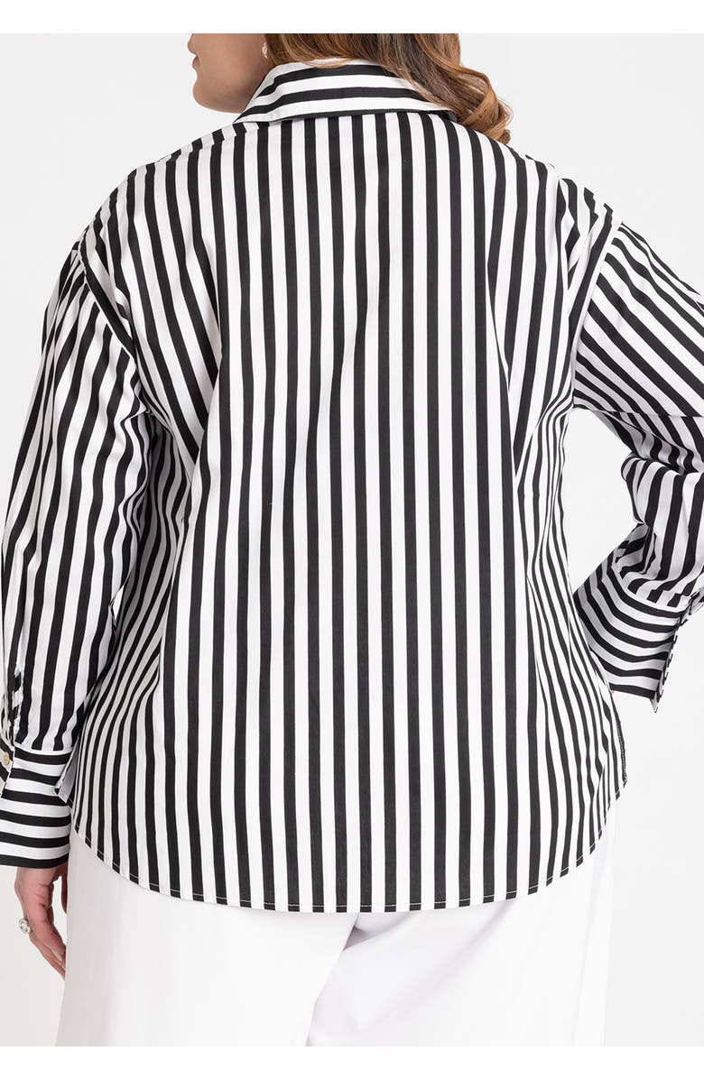 ELOQUII Preppy Striped Button Down, Alternate, color, 