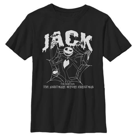 Boys The Nightmare Before Christmas Spiderweb Jack And Bats T Shirt