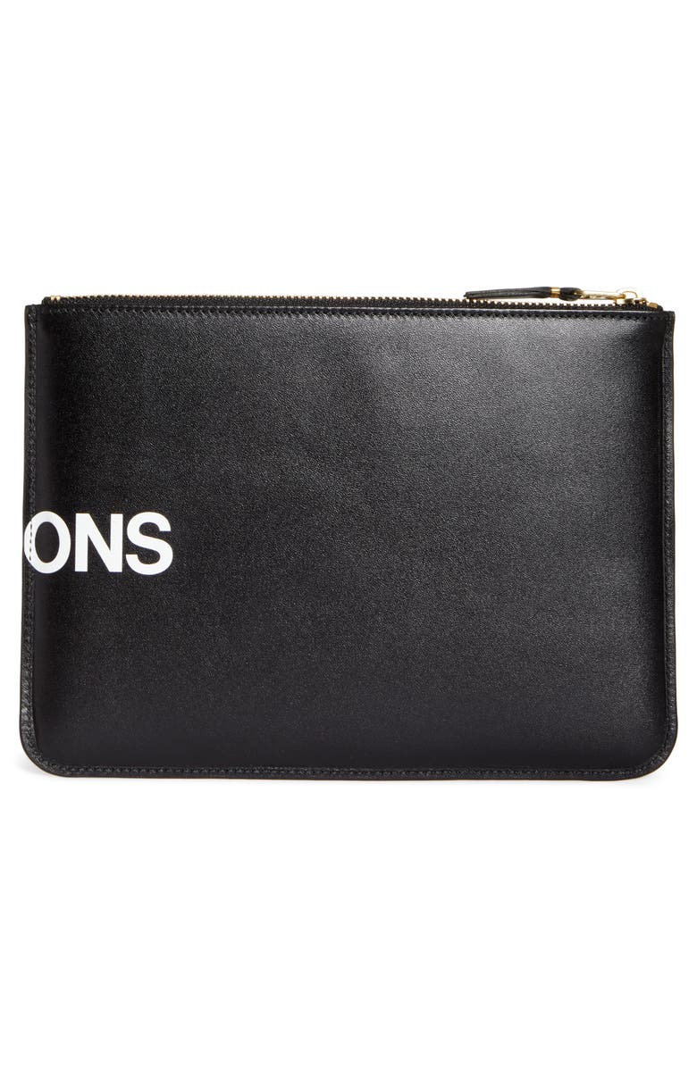 Comme des Garçons Wallets Comme des Garçons Huge Logo Large Zip Pouch, Alternate, color, 