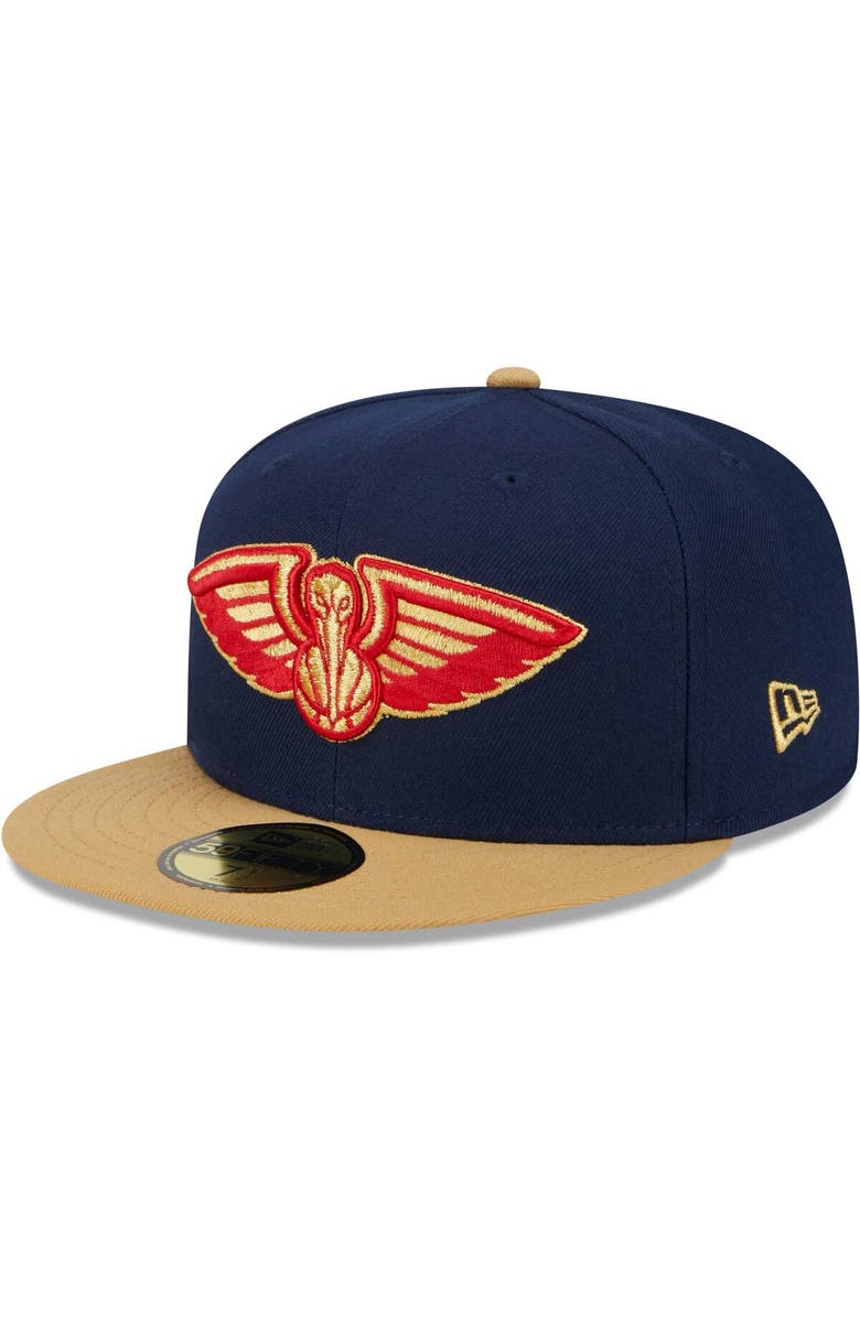 New Era Men's New Era Navy/Gold New Orleans Pelicans Gameday Gold Pop Stars 59FIFTY Fitted Hat, Alternate, color, Navy