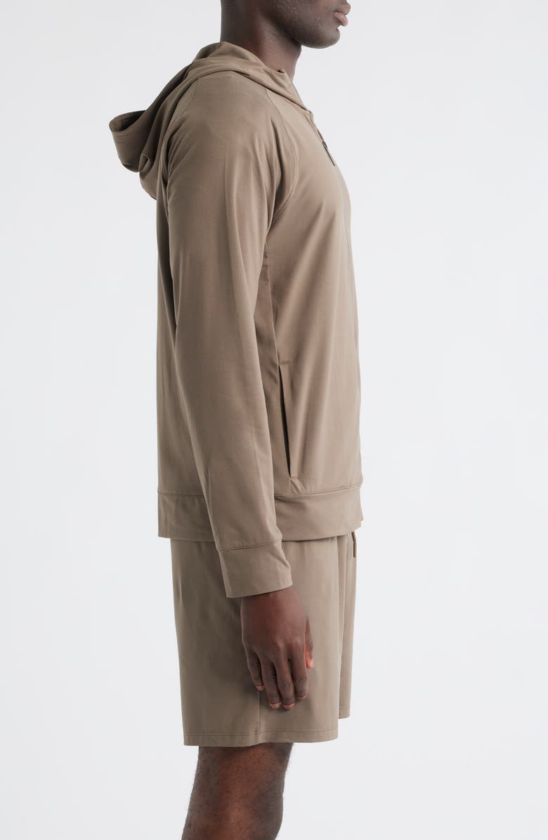 Zella Live In Performance Zip Hoodie, Alternate, color, Brown Morel