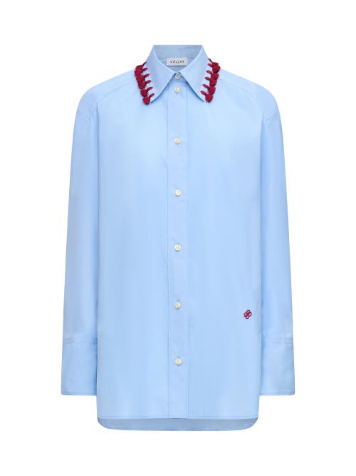 Callas Milano Lyn Tassel Collar Shirt In Blue