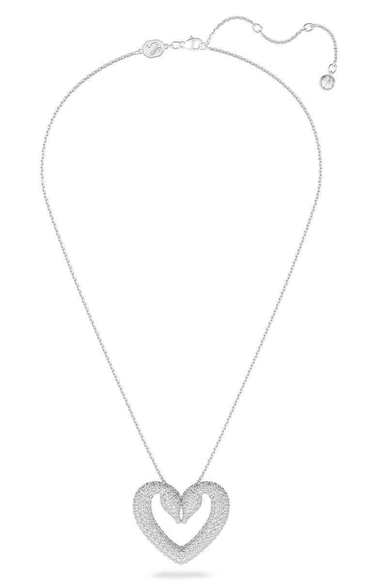 Swarovski Una Heart Pendant Necklace, Main, color,