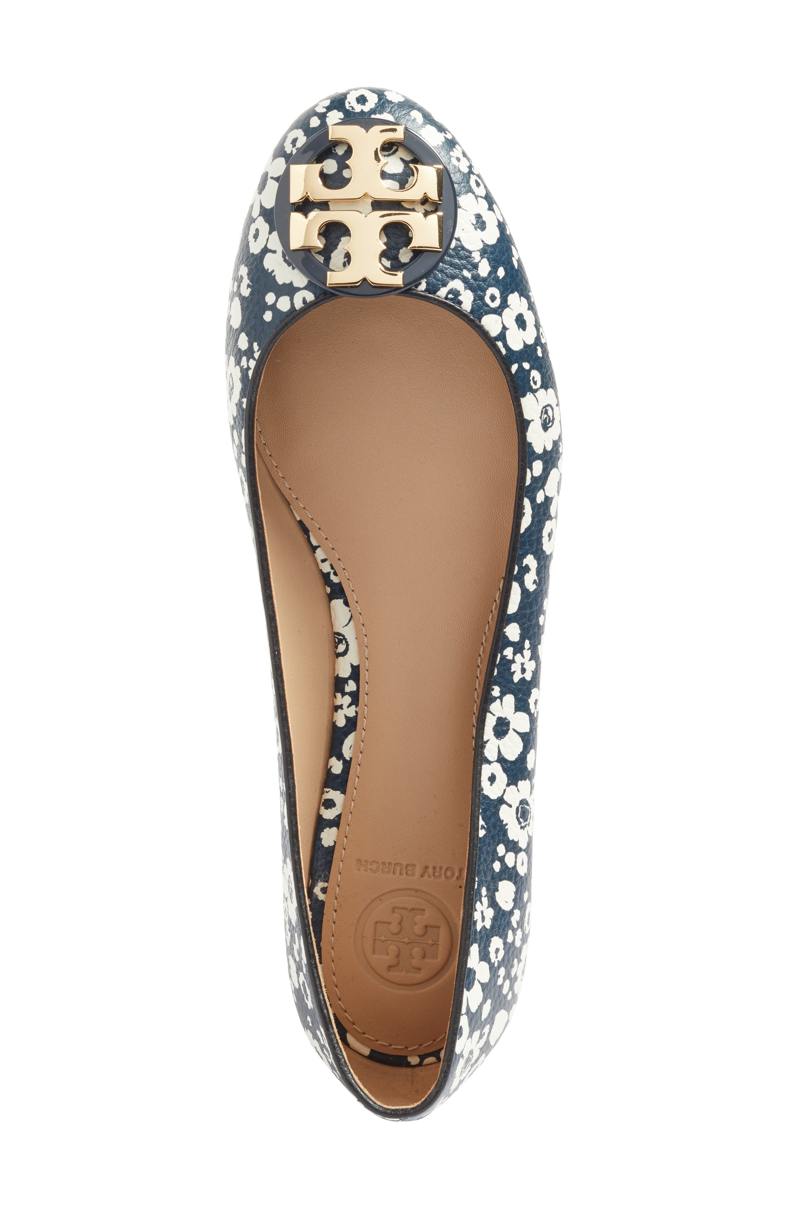 Claire Ballerina Flat, Alternate, color, TORY NAVY/ NEW IVORY