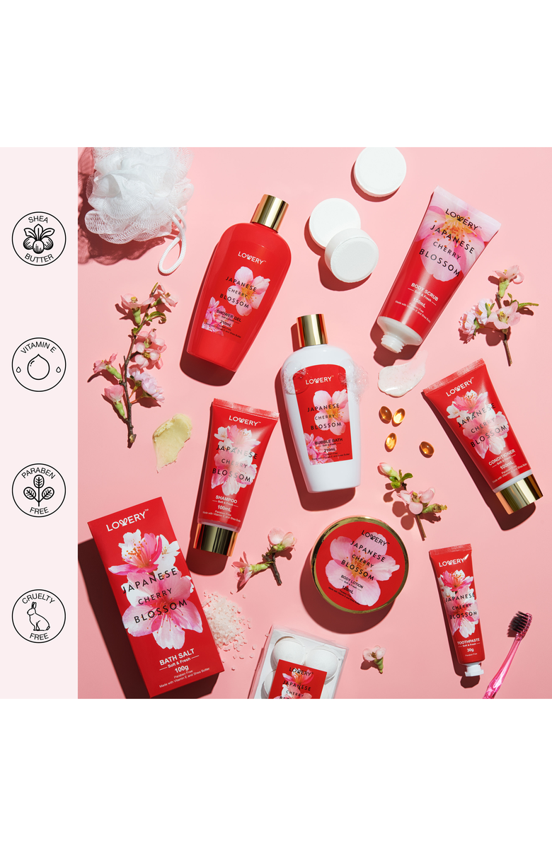 Lovery Japanese Cherry Blossom Bath Set, Alternate, color, NO COLOR