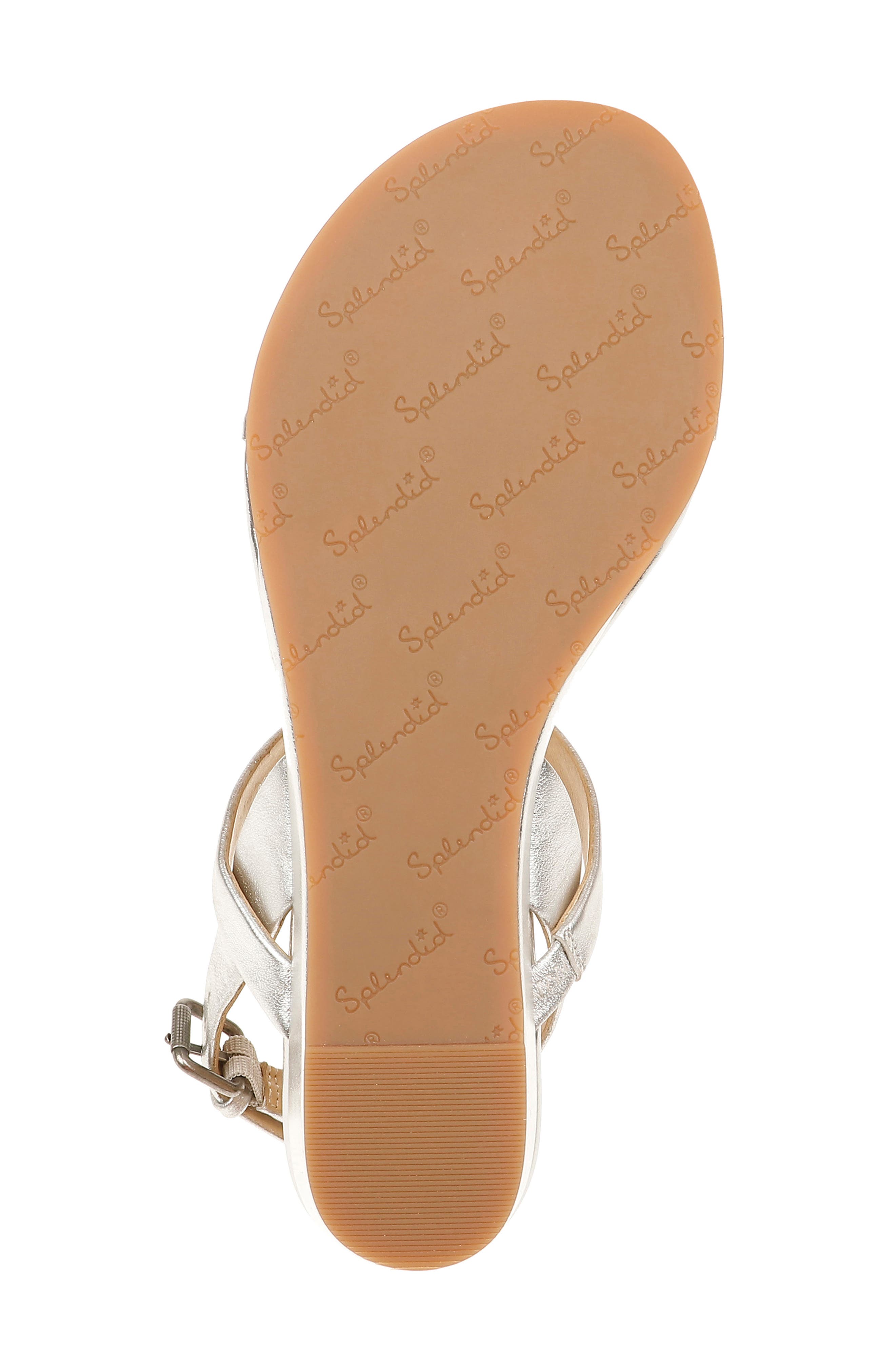Avalon Wedge Sandal, Alternate, color, SILVER LEATHER