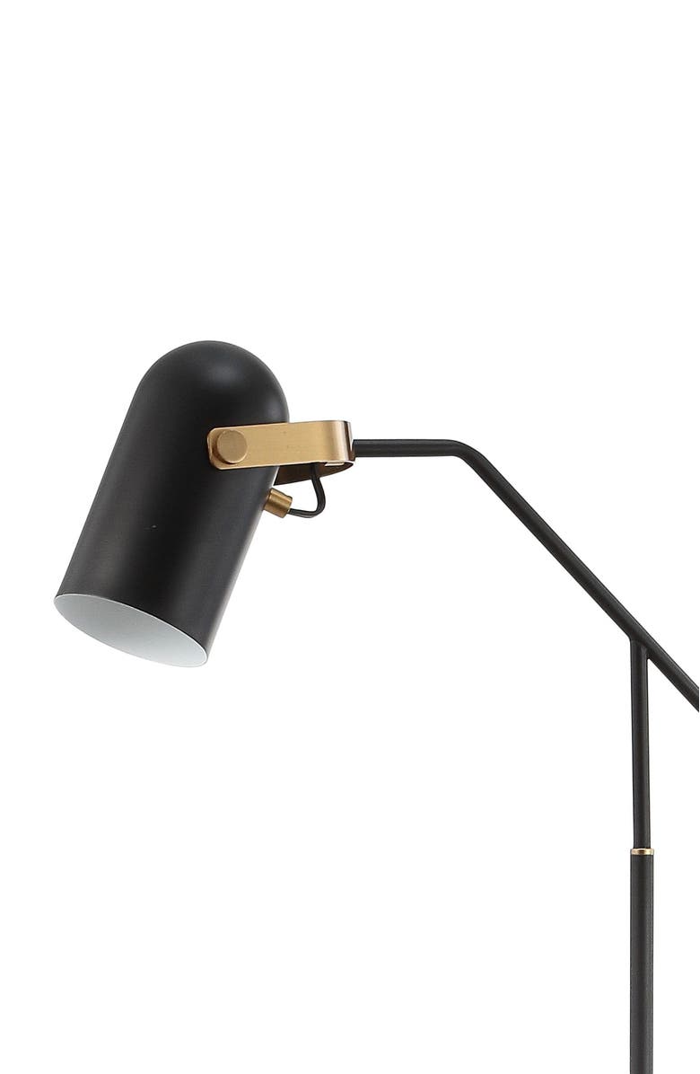 JONATHAN Y Eugenio 58.5" Metal LED Floor Lamp, Black/Brass Gold, Alternate, color, Black/Brass Gold