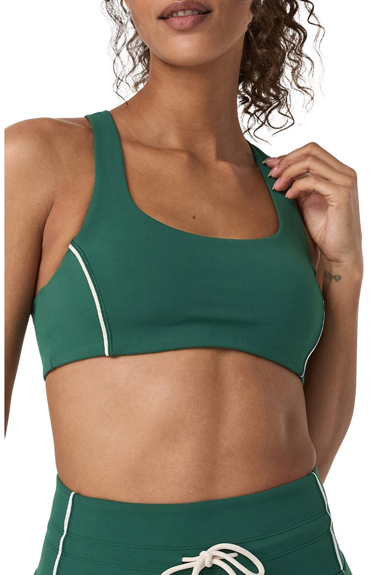 Daily Piped Sports Bra, Alternate, color, VIRIDIAN