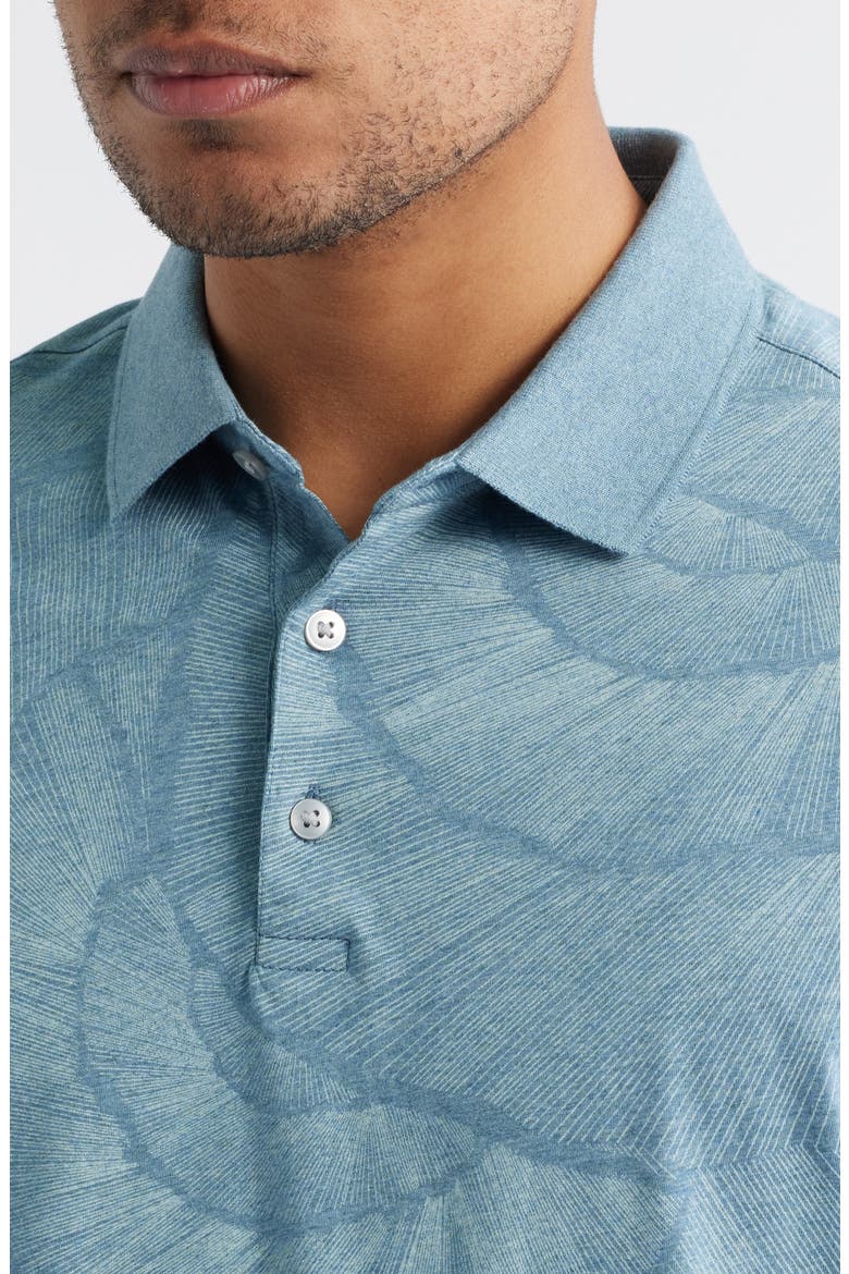 Haines Print Short Sleeve Polo, Alternate, color, BLUEFIN