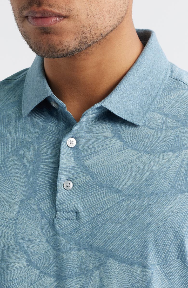 Robert Barakett Haines Print Short Sleeve Polo, Alternate, color, Bluefin