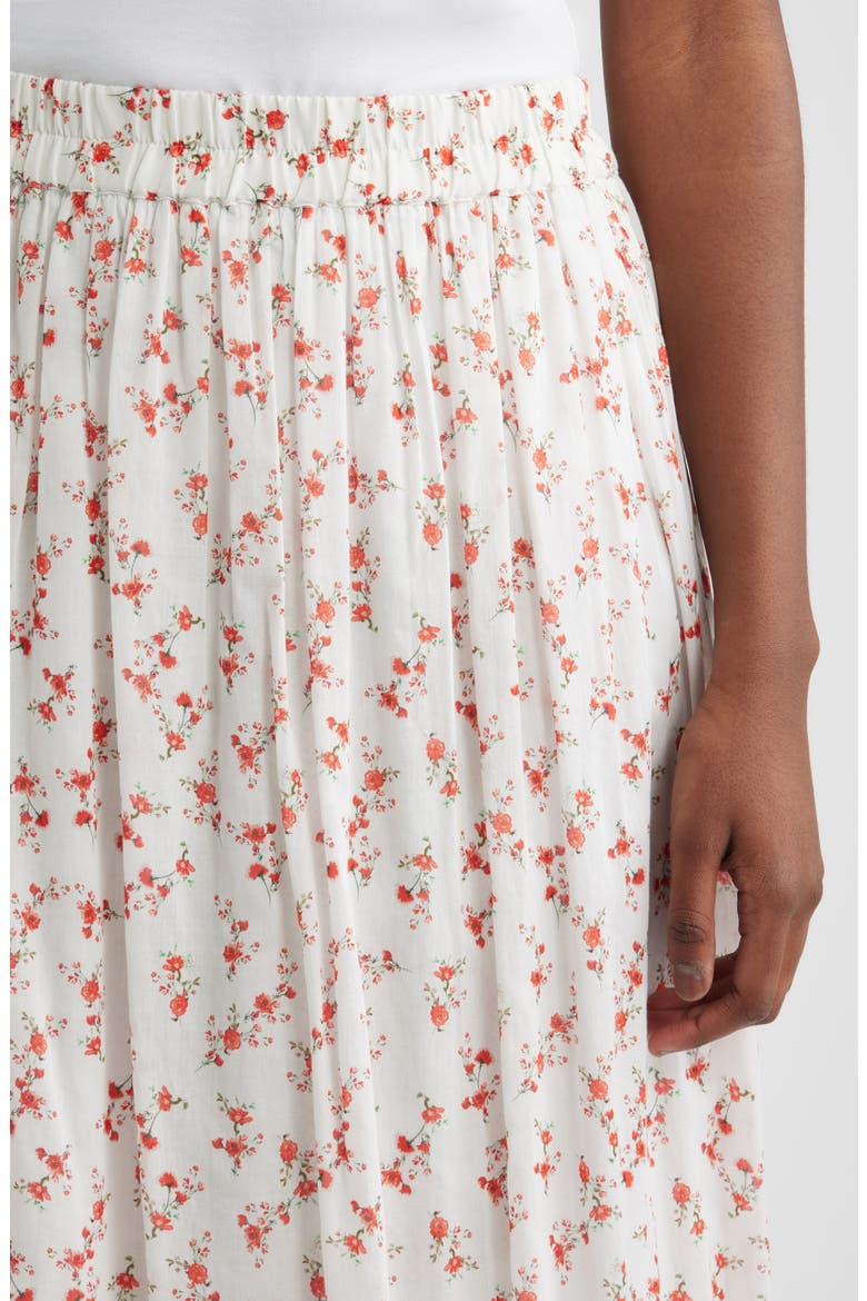 Dax Floral Cotton Midi Skirt, Alternate, color, ROUGE ROMANTIC