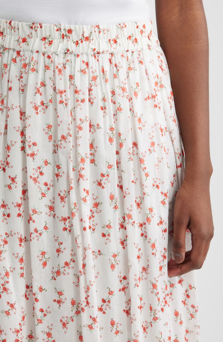 Rails Dax Floral Cotton Midi Skirt, Alternate, color, Rouge Romantic