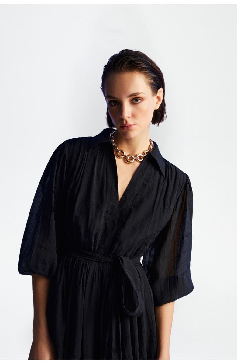 Nocturne Balloon Sleeves Dress, Alternate, color, 