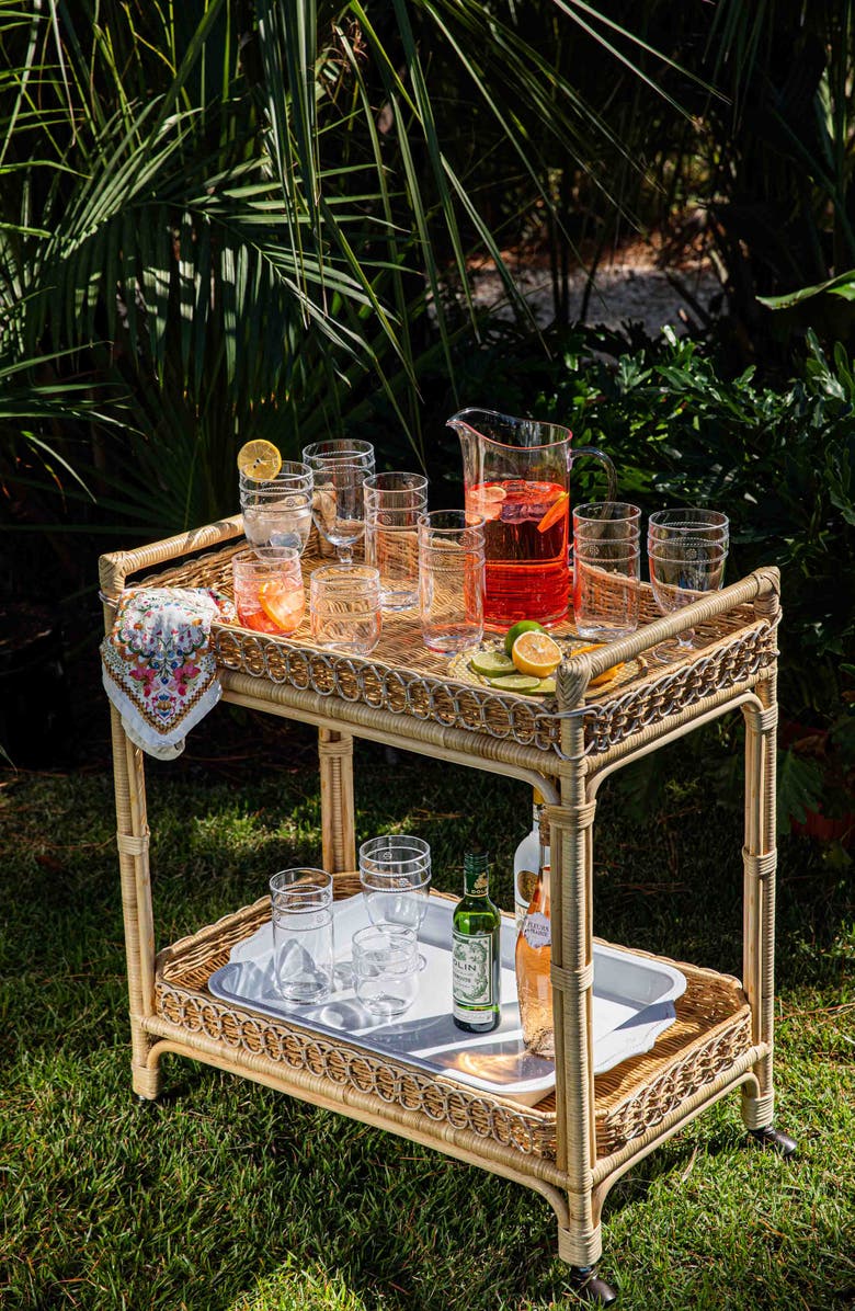 Juliska Provence Rattan Bar Cart, Alternate, color, Natural/ Whitewash