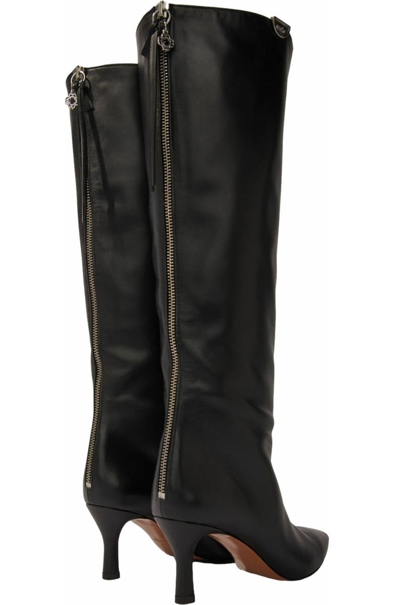 maje Pointed-toe leather boots, Alternate, color, Black