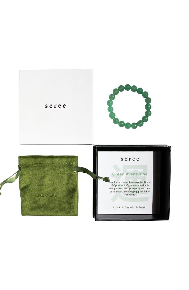 seree Manifest Collection Luck Green Crystal Beaded Bracelet, Alternate, color, Green