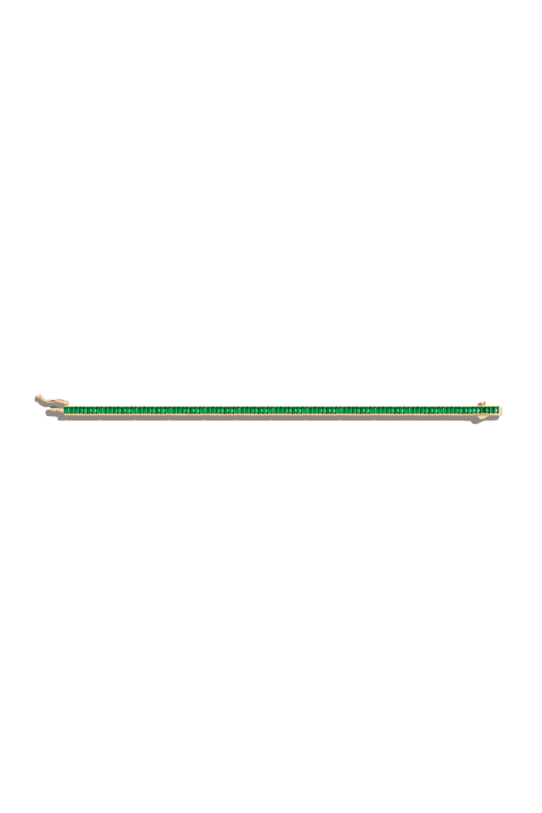 Lab Grown Emerald Baguette Tennis Bracelet, Alternate, color, Yellow Gold Vermeil