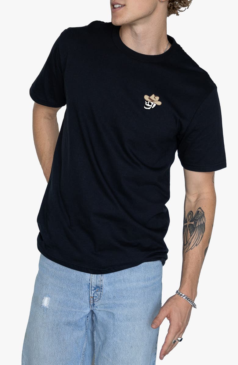 RIOT SOCIETY Skull Cowboy Graphic T-Shirt, Main, color, Black