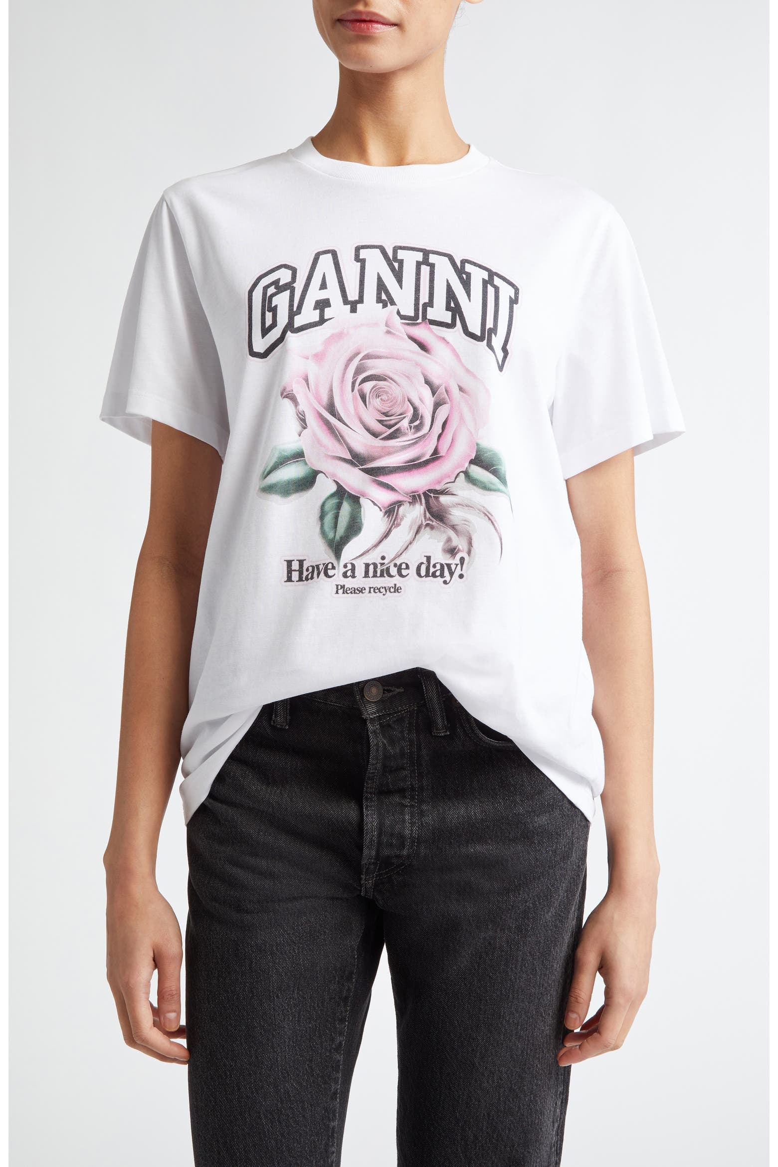 Ganni Rose Cotton Graphic T-Shirt (Women) | Nordstromrack