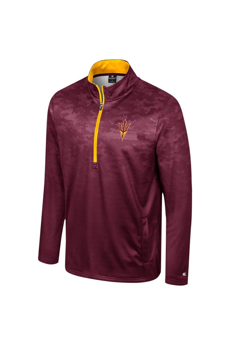Men's Colosseum  Maroon Arizona State Sun Devils The Machine Half-Zip Jacket, Alternate, color, Maroon