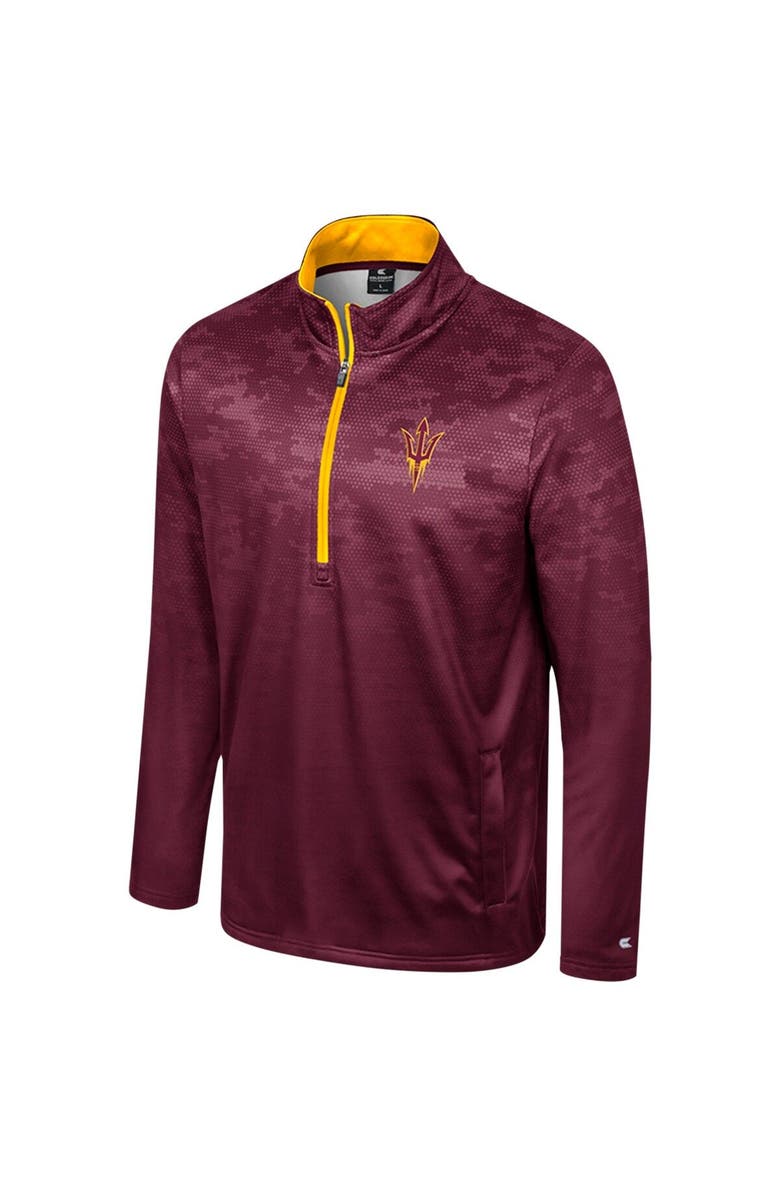 COLOSSEUM Men's Colosseum  Maroon Arizona State Sun Devils The Machine Half-Zip Jacket, Alternate, color, Maroon