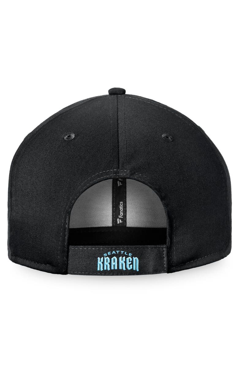 FANATICS Men's Fanatics Black Seattle Kraken Logo Core Adjustable Hat, Alternate, color, 