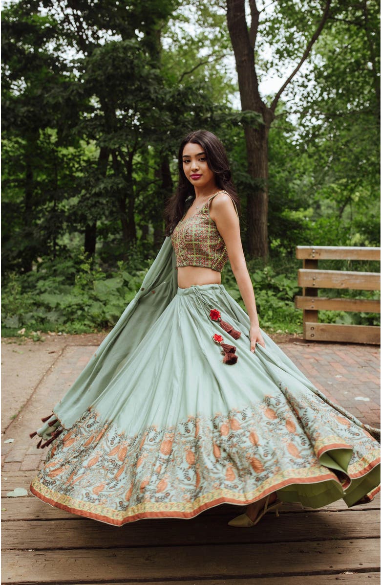 RAAS Ramone Full Flare Lehenga Choli, Alternate, color, Pistachio Green