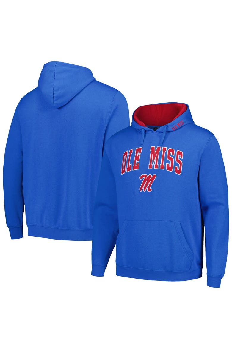 Men's Colosseum Powder Blue Ole Miss Rebels Arch & Logo 3.0 Pullover Hoodie, Main, color, Powder Blue