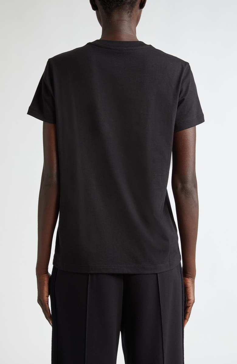 Moncler Logo Embroidered Cotton T-Shirt, Alternate, color, Black