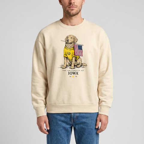 Unisex Uscape Apparel Cream Iowa Hawkeyes Americana Good Boy Ribbed Premium Sweatshirt