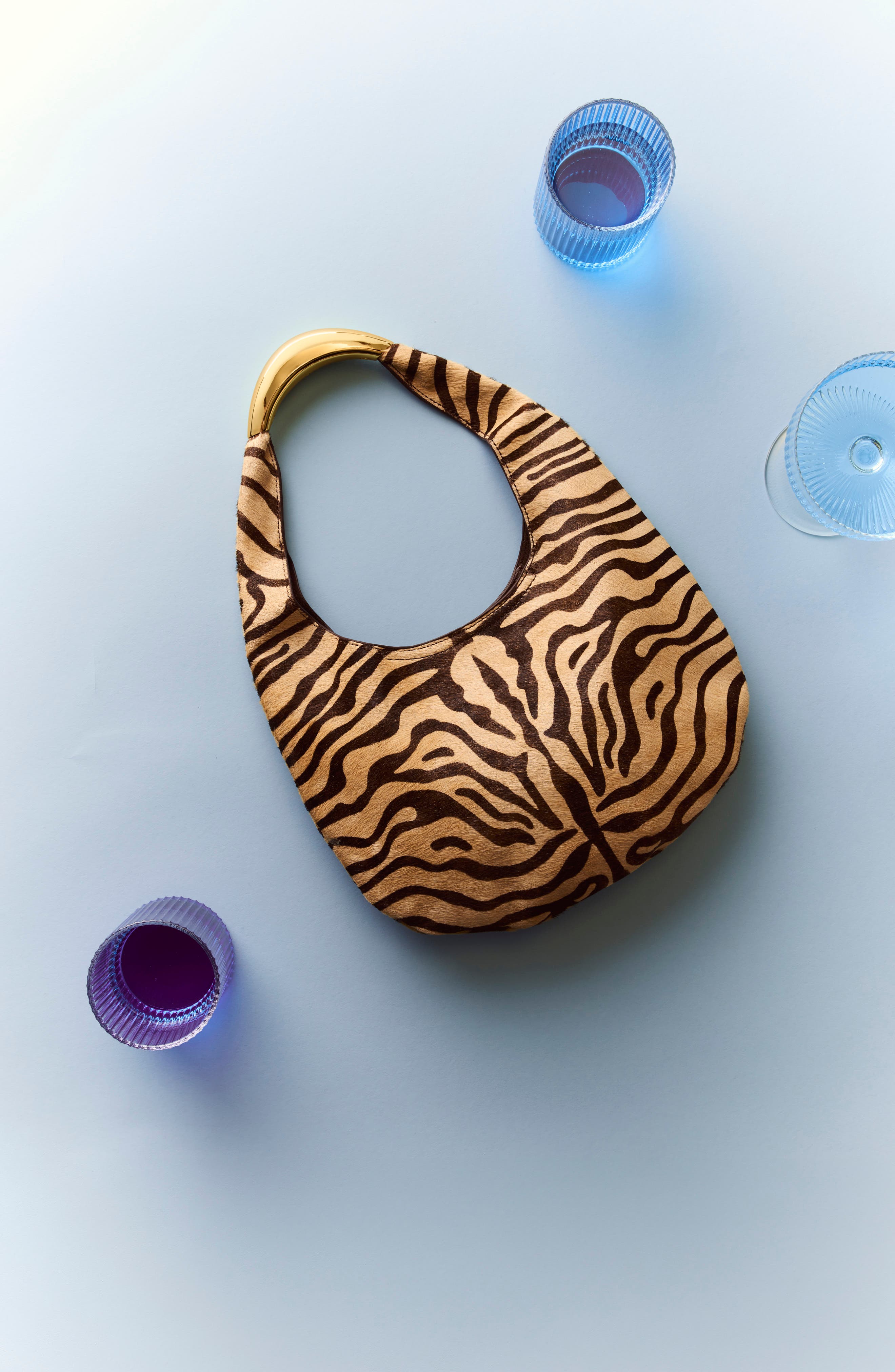 Kairo Zebra Genuine Calf Hair Shoulder Bag, Alternate, color, ZEBRA PRINT CALF HAIR