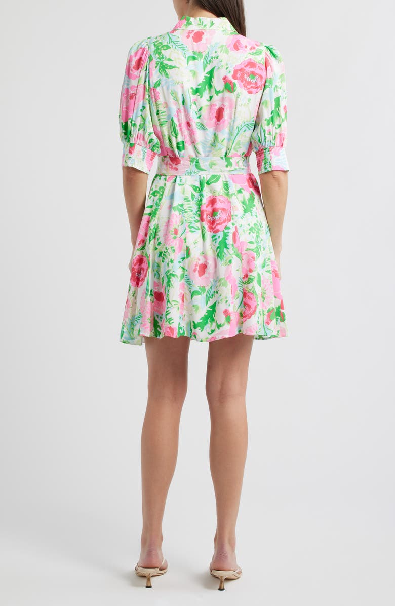 Lilly Pulitzer<sup>®</sup> Larkyn Floral Elbow Sleeve Shirtdress, Alternate, color, Multi Poppy Party