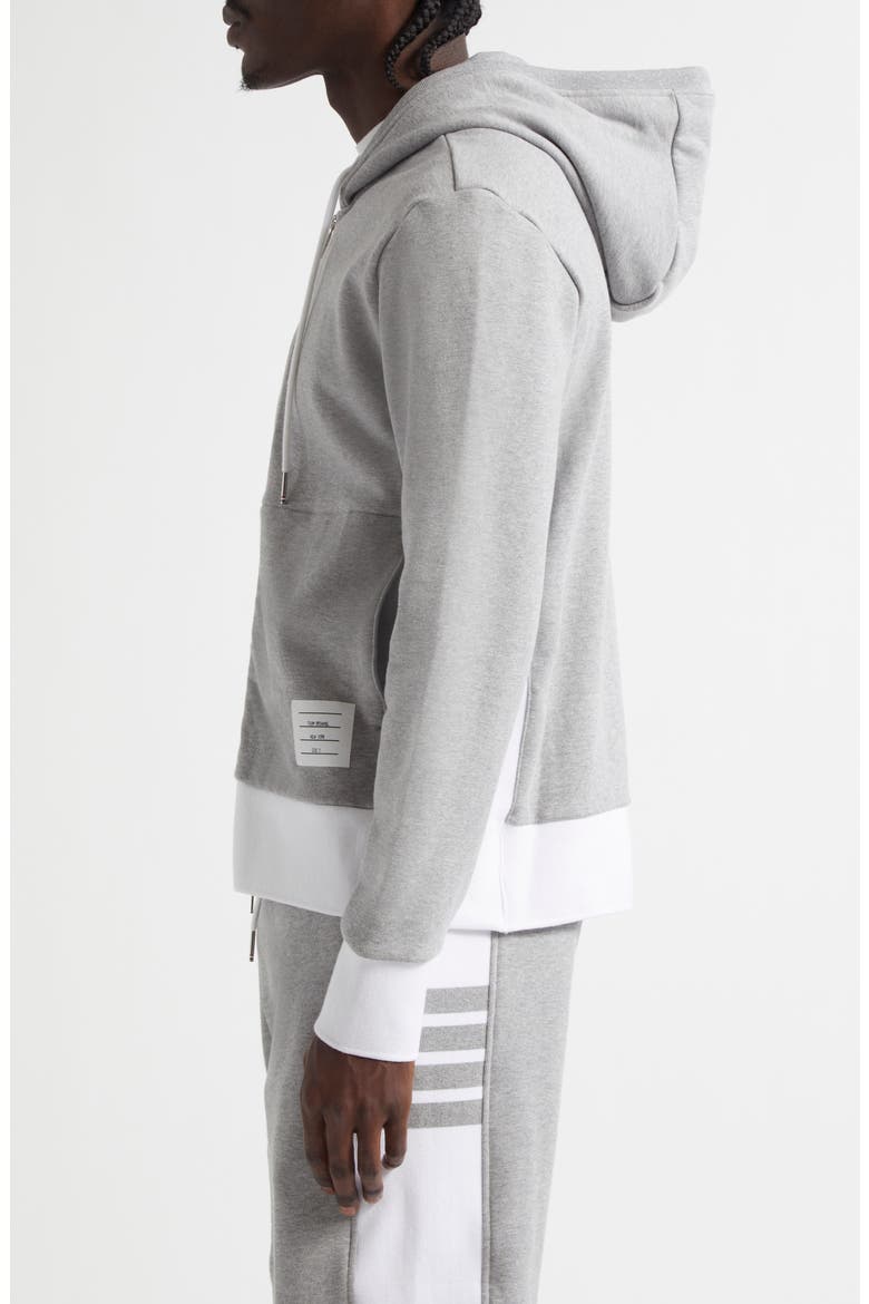 Engineered 4-Bar Cotton French Terry Zip-Up Hoodie, Alternate, color, LIGHT GREY