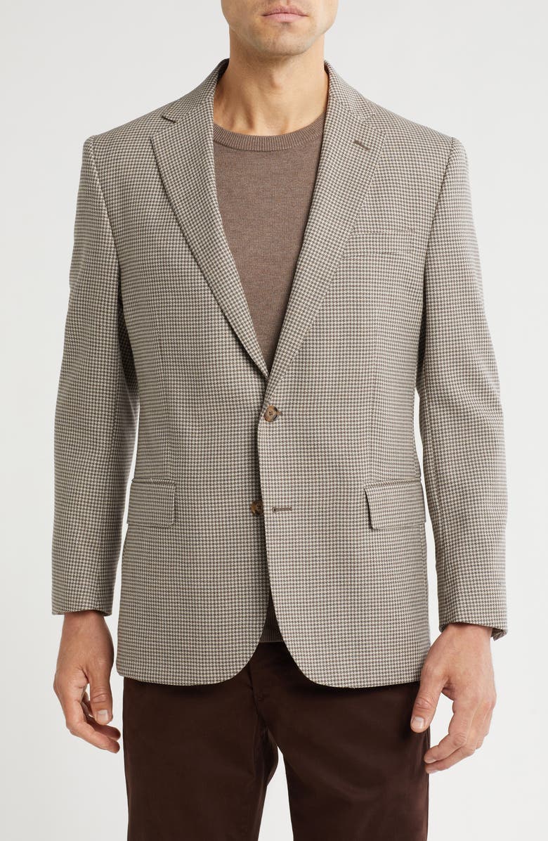 Brooks Brothers Classic Fit Houndstooth Wool Blazer, Main, color,