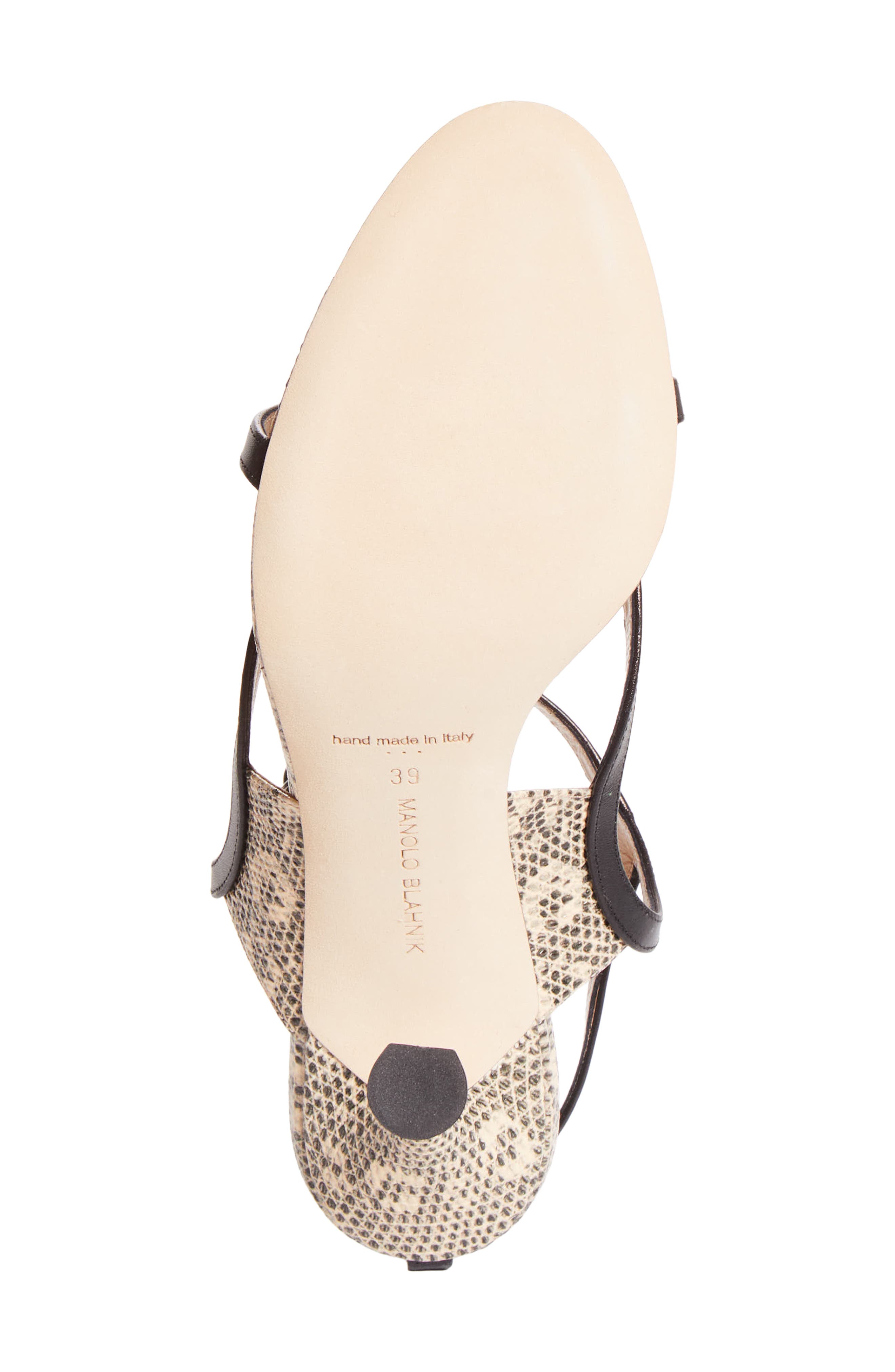 Manolo Blahnik Tibula Ankle Strap Sandal, Alternate, color, Blck 0015/Ypri 906C