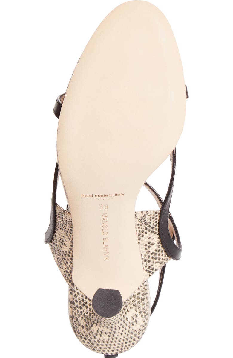Manolo Blahnik Tibula Ankle Strap Sandal, Alternate, color, Blck 0015/Ypri 906C