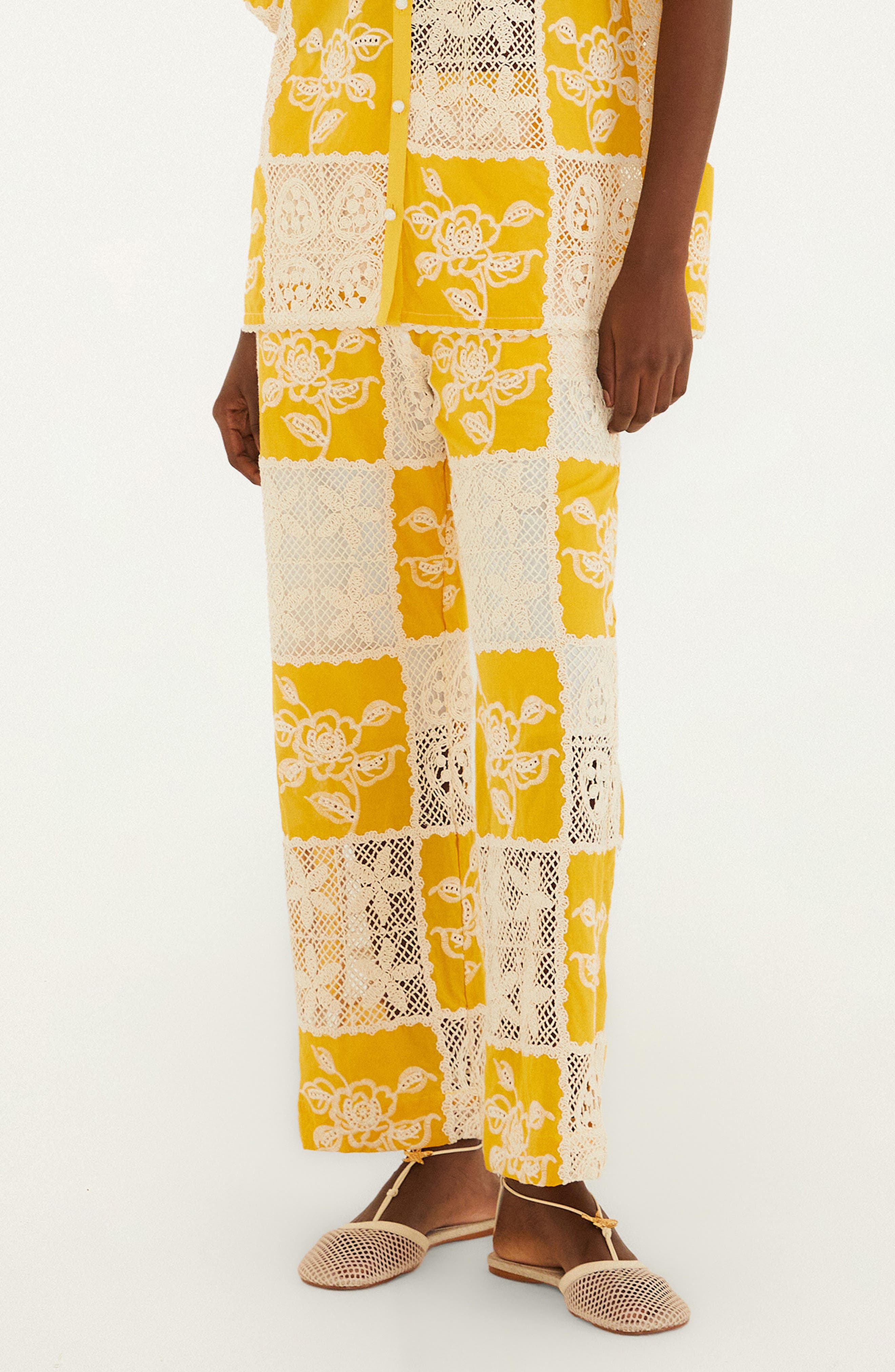 Lace Patchwork Cotton Pants