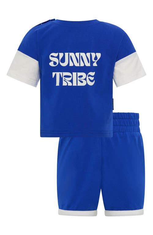 Shop Tiny Tribe Sunny Tribe Layered Look Graphic T-shirt & Shorts Set In Blue