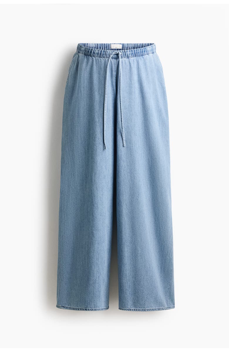 H&M Mama denim drawstring pants, Alternate, color, Light Denim Blue