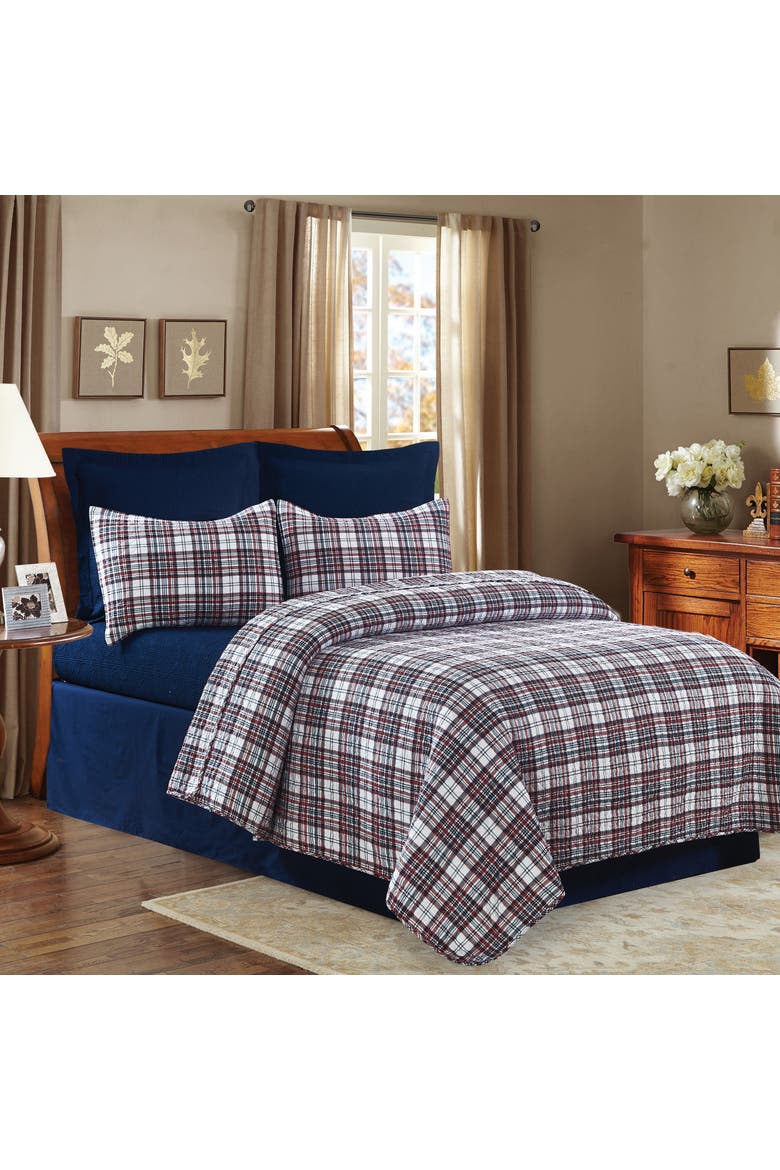 Benjamin Cotton Quilt Set  - Reversible and Machine Washable, Main, color, Blue