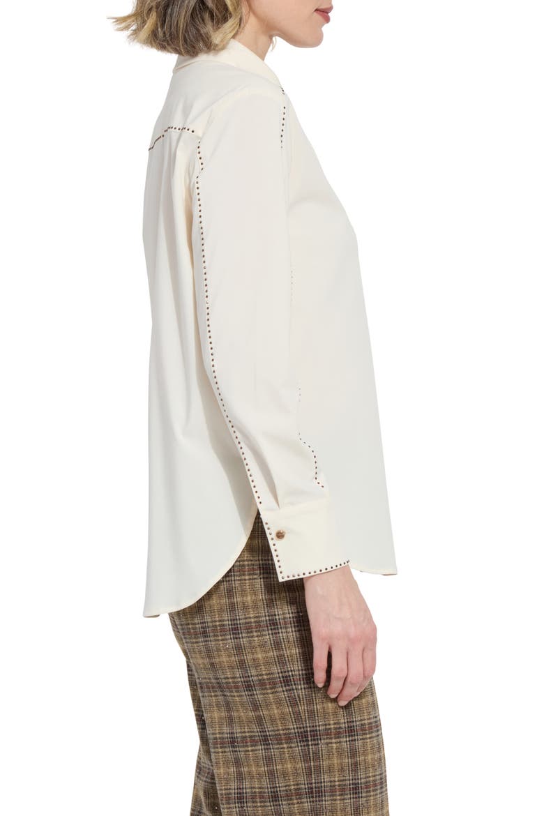 Rackel Crystal Embellished Shirt, Alternate, color, MACADAMIA