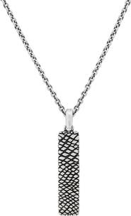 John Varvatos Men's Artisan Sterling Silver Bar Pendant Necklace