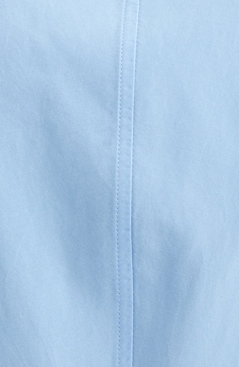 McQueen Long Sleeve Gathered Cotton Blend Shirtdress, Alternate, color, Sky Blue