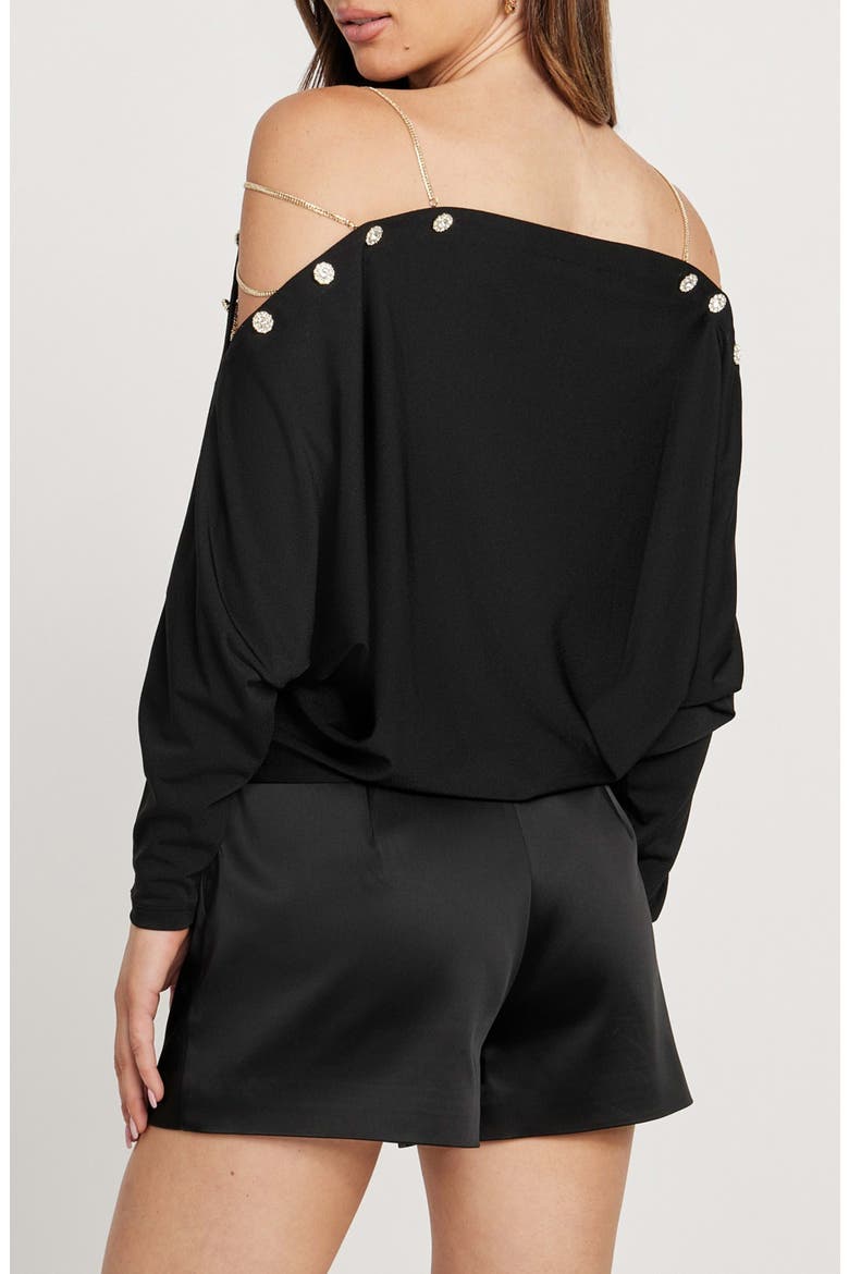 Adri Off the Shoulder Knit Top, Alternate, color, JBLACK-BLACK