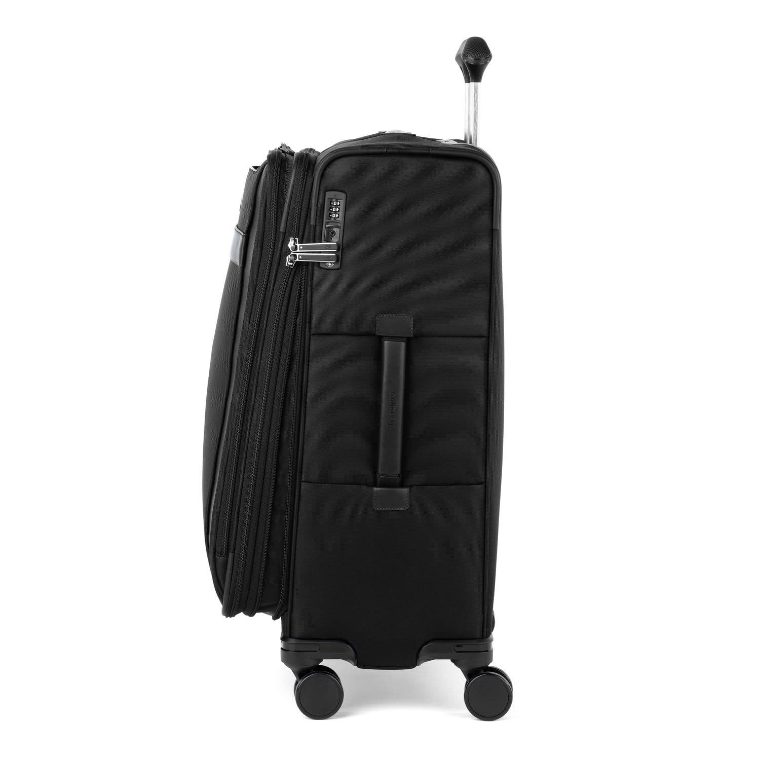 TRAVELPRO Versapack + Lightweight Softside Expandable 25" Medium Check In Spinner Luggage, Alternate, color, Black