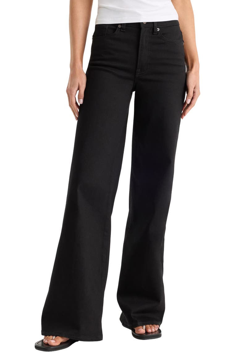 Good Waist Never Fade High Waist Palazzo Jeans, Main, color, BLACK001