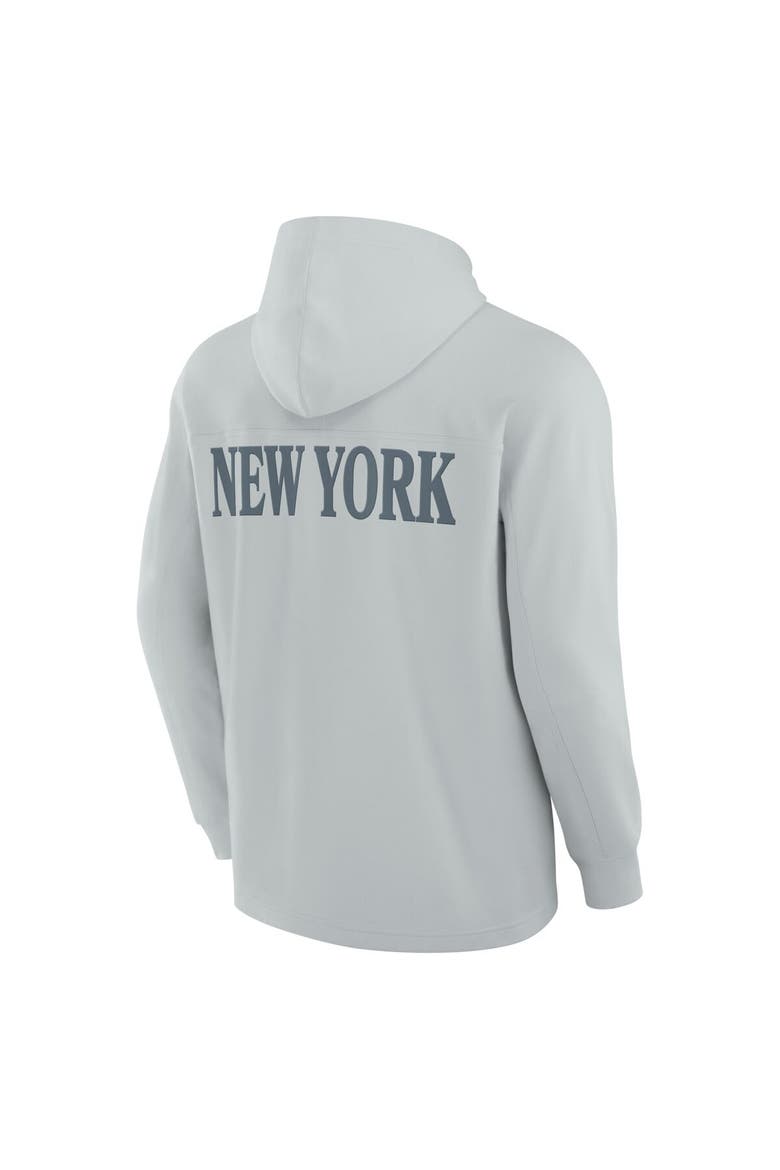 Men's Fanatics Gray New York Jets Elements Blaze Tri-Blend Long Sleeve Hoodie T-Shirt, Alternate, color, Gray