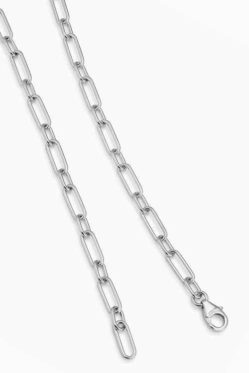 Oradina Sterling Silver Rhythm Link Chain Necklace In Silver