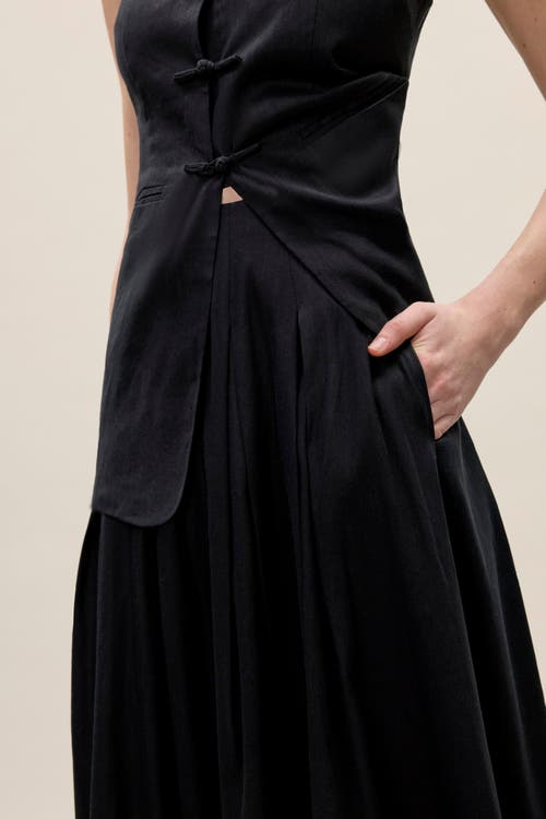 Shop Rebecca Taylor Beatrice Stretch Linen Skirt In Black